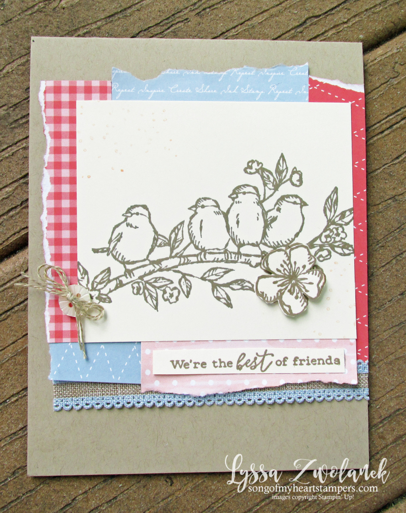 Bird ballad free nested flying feathered scrap mat Stampin Up rubber stamps