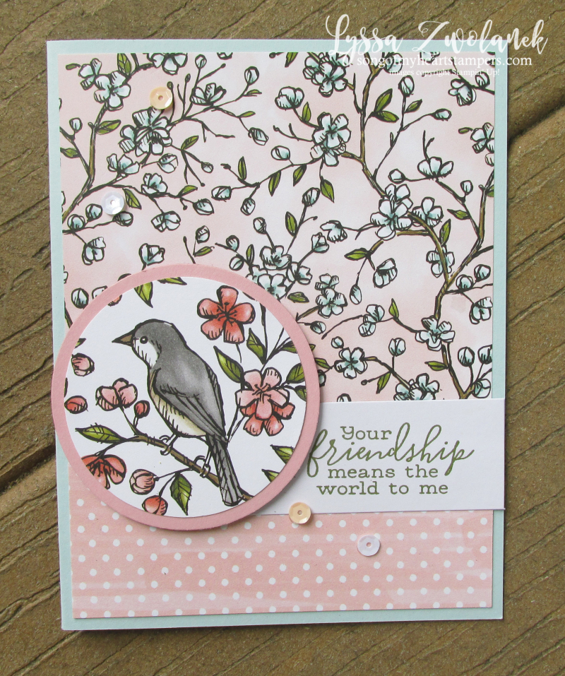 Bird ballad thank you no fussy cut Stampin' Up branch flying birds song sing