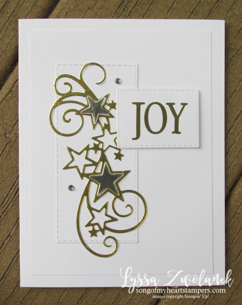 Stars silver gold JOY Stampin Up christmas holiday cards DIY embossing so many star