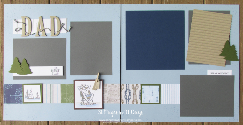 31 pages days scrapbooking 12x12 layouts Dad masculine father ideas scrapbook album 1