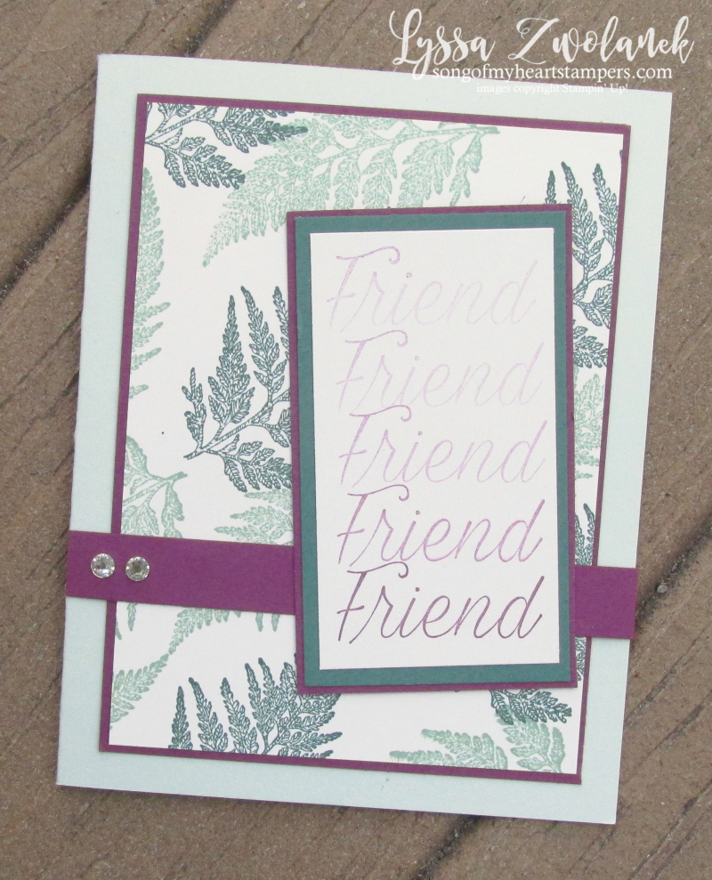 Daisy Lane stampin up fern rubber stamps layout ombre technique sketches Lyssa