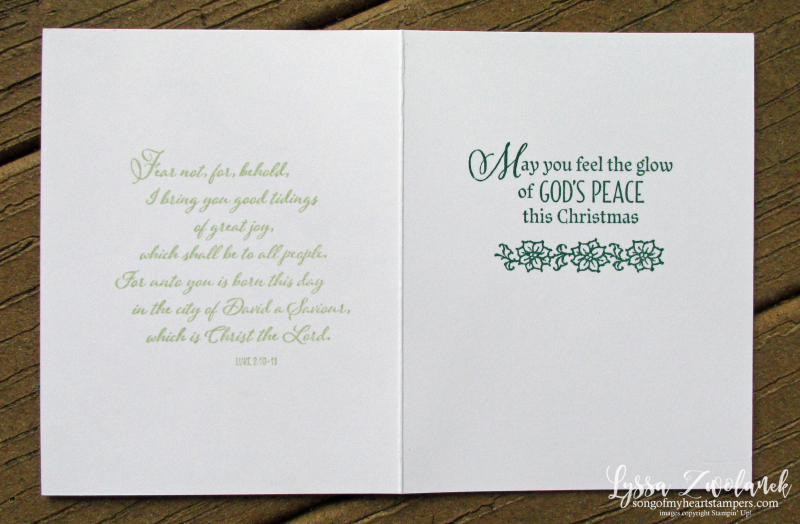 Gods peace christmas holiday religious card rubber stamps Stampin Up Lyssa candles light