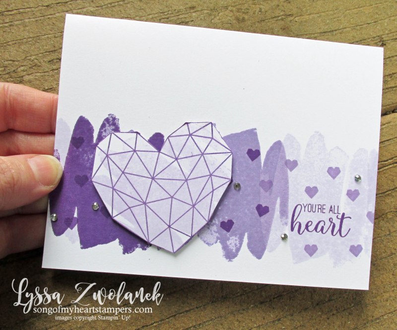 Lyssa purple party posy modern heart Stampin Up lavender ink pad cardmaking cards DIY