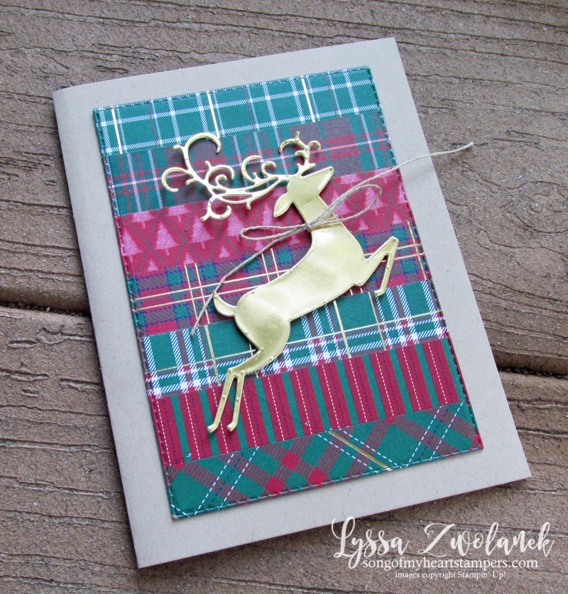 Dashing Deer dies plaid Christmas holiday cardmaking DIY Stampin Up Lyssa easy layouts