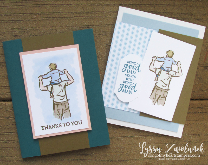 Good Man Father Dad fathers day birthday masculine mens Stampin Up rubber stamp guys card