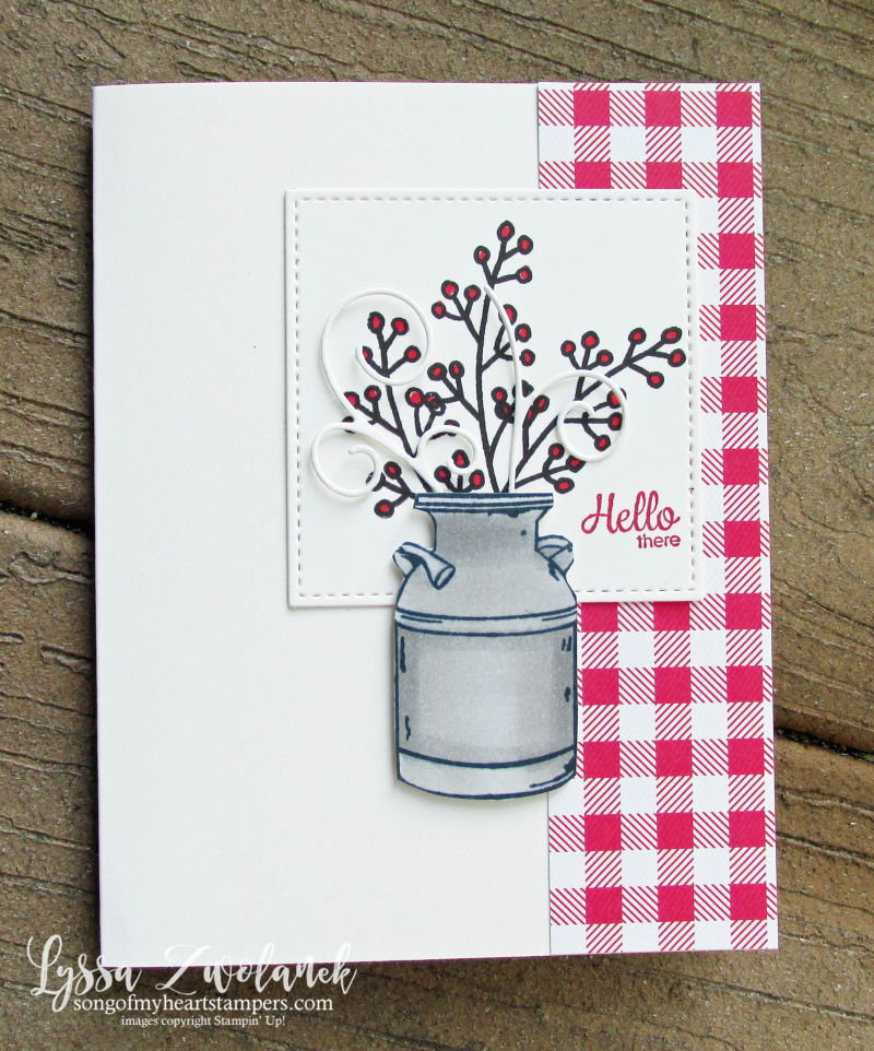 Country Home farmhouse style rubber stamps cotton bolls berries Stampin Up Lyssa DIY cardmaking