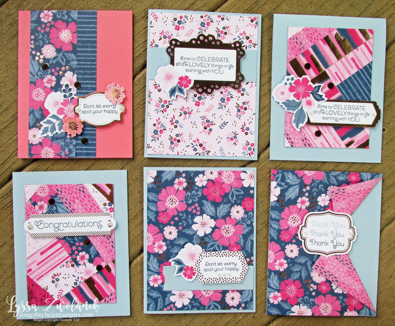 Everything is rosy card kit stampin up Lyssa quilts technique cardmaking