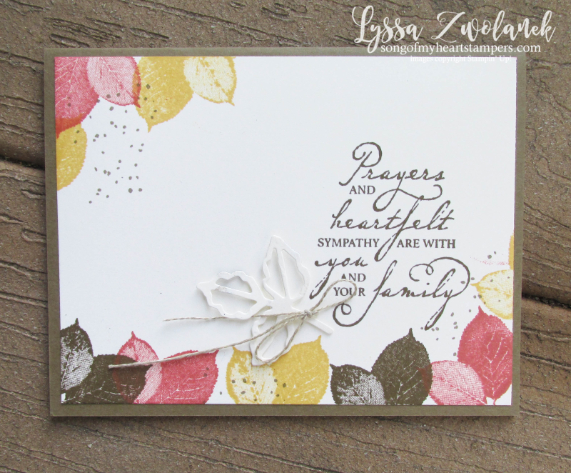 Autumn sympathy leaves fall card condolences DIY cardmaking Stampin Up Lyssa