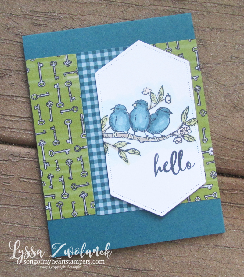 Bird Ballad Free Stampin Up rubber stamps peacock Blends Lyssa cardmaking