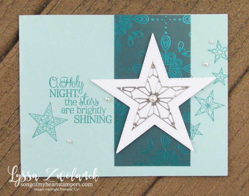 So Many Stars holiday Christmas cards Stampin Up o holy night brightly shining rubber stamps dies