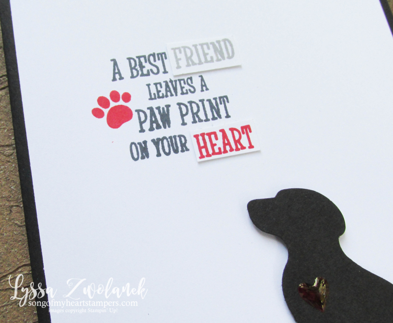 Pet sympathy card paw print rubber stamps cat dog punch Stampin Up pet lovers adoption Lyssa