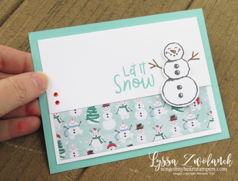 Let it Snow snoman season holiday Christmas gift card holder cardmaking DIY gifts Stampin Up