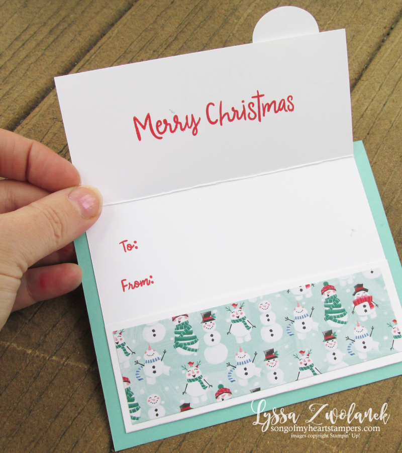 Let it Snow snoman season holiday Christmas gift card holders cardmaking DIY gifts Stampin Up