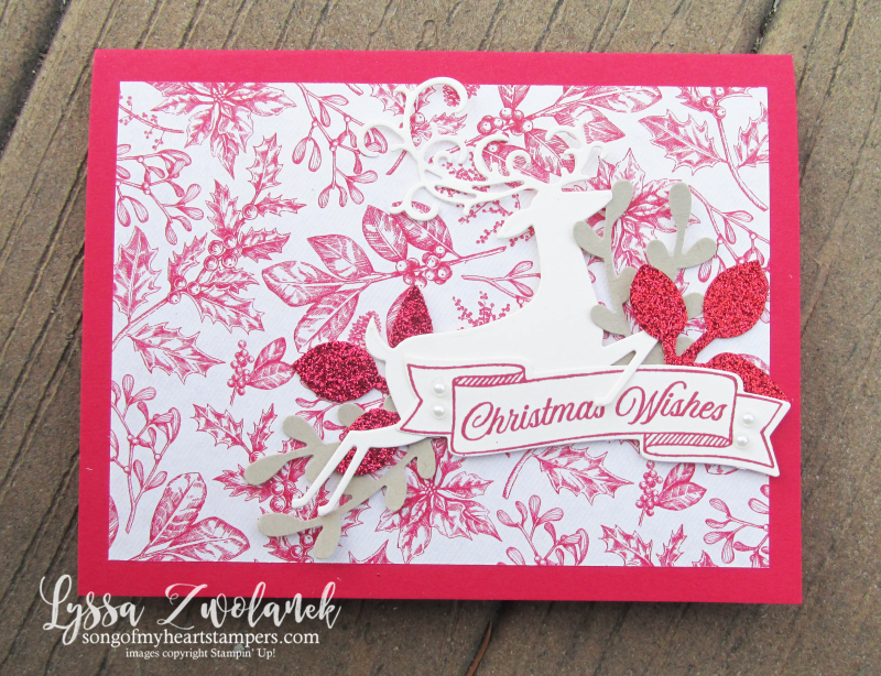 Toile tidings Christmas holiday DIY cardmaking Stampin Up dashing deer dies