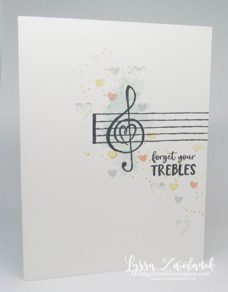 Music from the heart Stampin Up Lyssa musical notes trebles rubber stamps