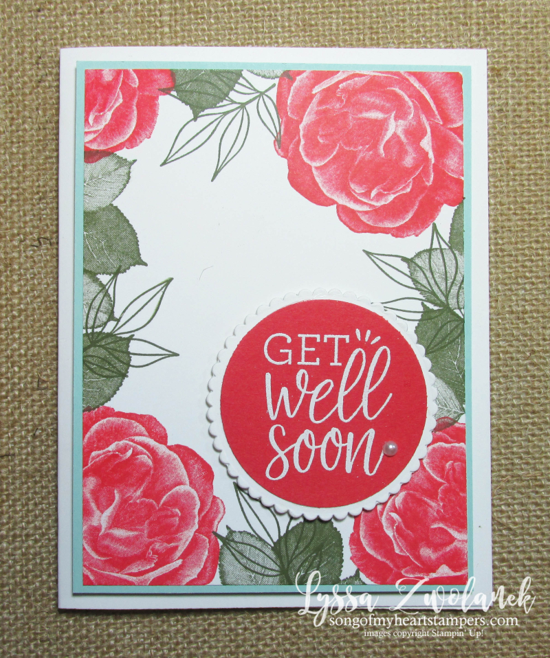 Healing hugs get well soon rubber stamps Stampin Up Lyssa roses leaves