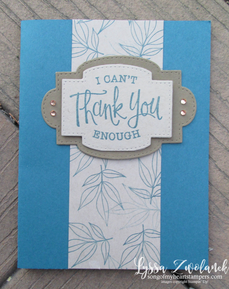 Healing hugs thank you card stampin up leaves rubber stamps supplies