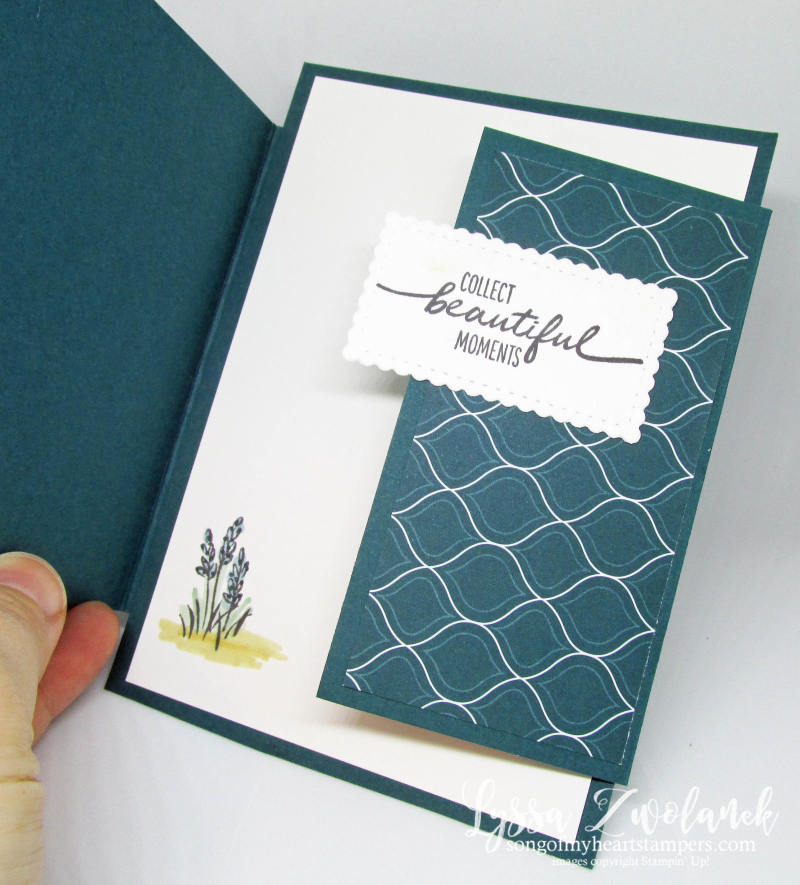 Uneven doors card Stampin Up Cheat Sheets Lyssa Z fancy folds beautiful moments stamps Blends