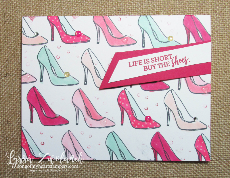 Dressed to Impress lipstick perfume makeup rubber stamp Stampin Up Lyssa girl fabulous shoes