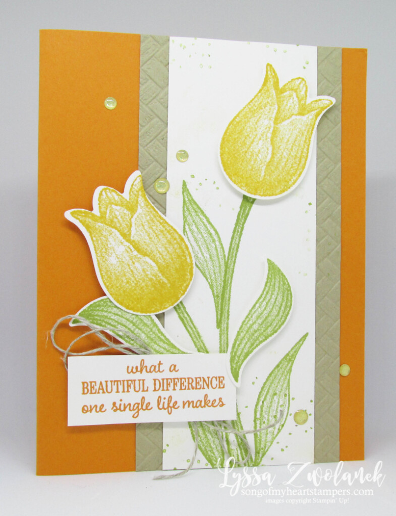 Timeless Tulips stamp set punch Stampin Up sympathy card ideas