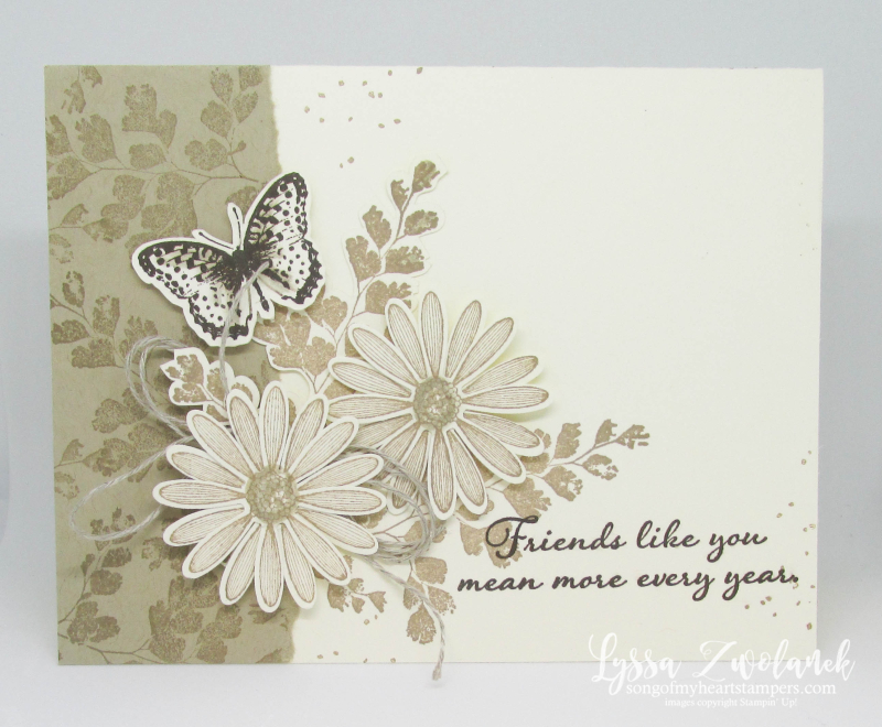 Positive Thoughts rubber stamps Stampin Up butterflies ferns nature techniques