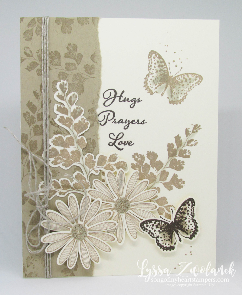 Positive Thoughts rubber stamps Stampin Up butterflies ferns nature praying