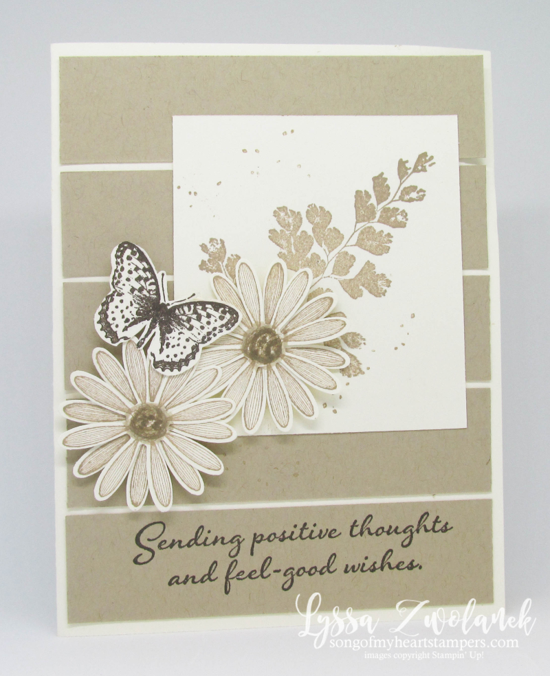 Positive Thoughts rubber stamps Stampin Up butterflies ferns nature scrap strips