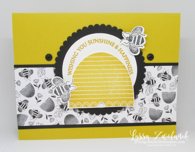 Honeybee Hive Golden Honey papers cards bee layout ideas Stampin Up Lyssa