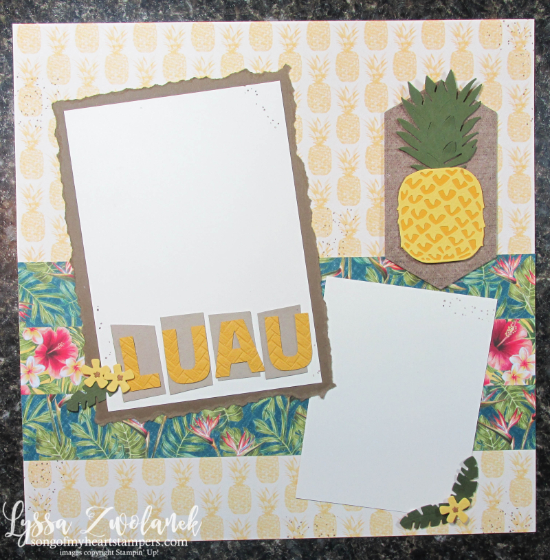 Timeless tropical Hawaiian Florida scrapbooking beach luau cruise pineapple vacation 12x12 Stampin Up