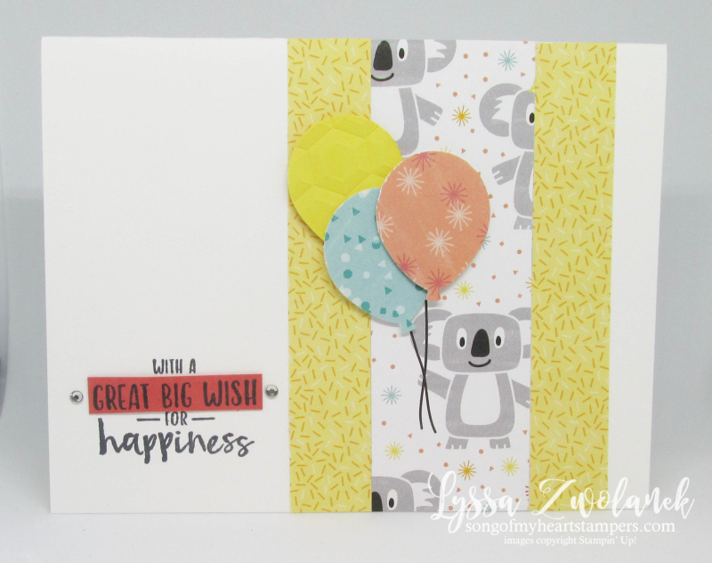 Sending You Thoughts SAB Stampin Up free printable idea sheets koala birthday kids cards