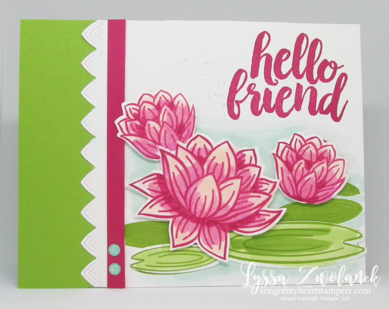 Lovely Lily Pad Stampin Up lake lotus waterlilies rubber stamps free cardmaking techniques