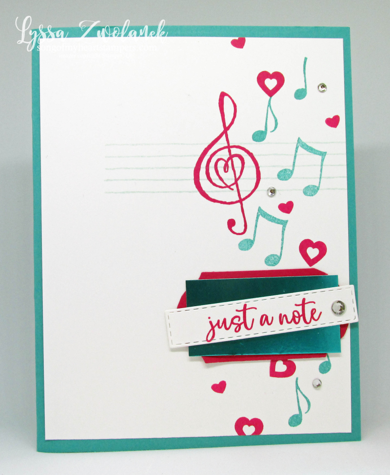 Music from the Heart Stampin Up Lyssa musical notes treble clef rubber stamps