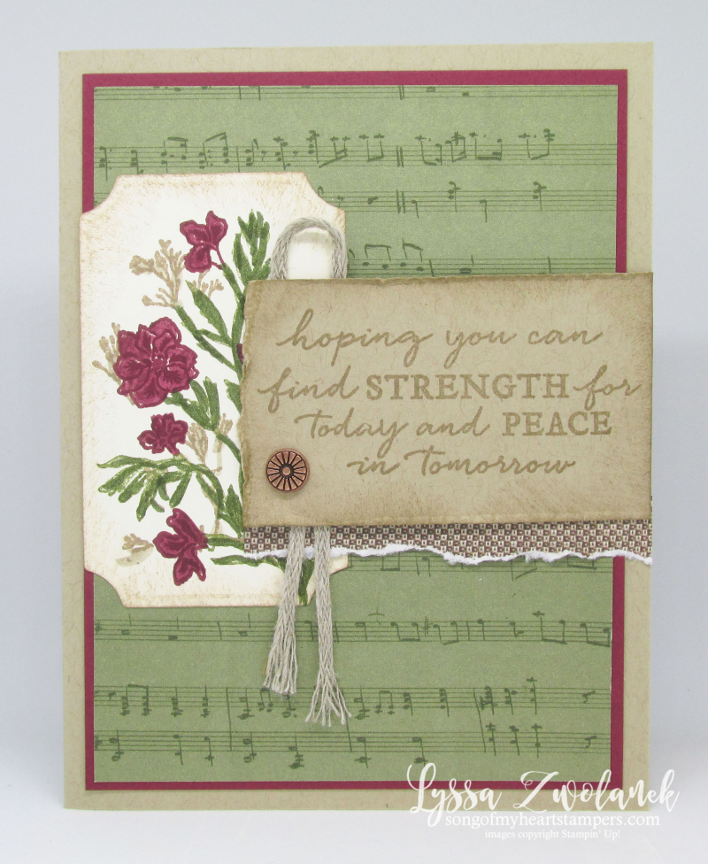 Pressed Petals Stampin Up path vintage sympathy card DIY stamping