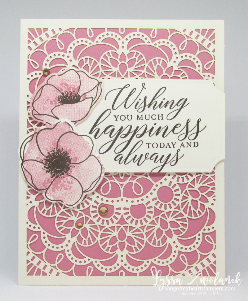 Bird Ballad lasercut lace cards Stampin Up DIY cardmaking pink poppies wedding