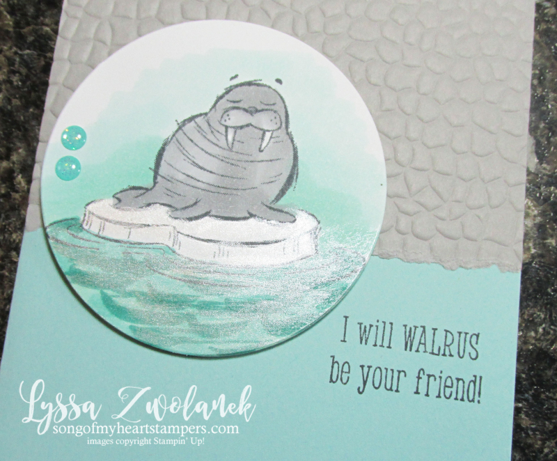 Walrus be friends funny rubber stamps Stampin Up zoo ice fish sea