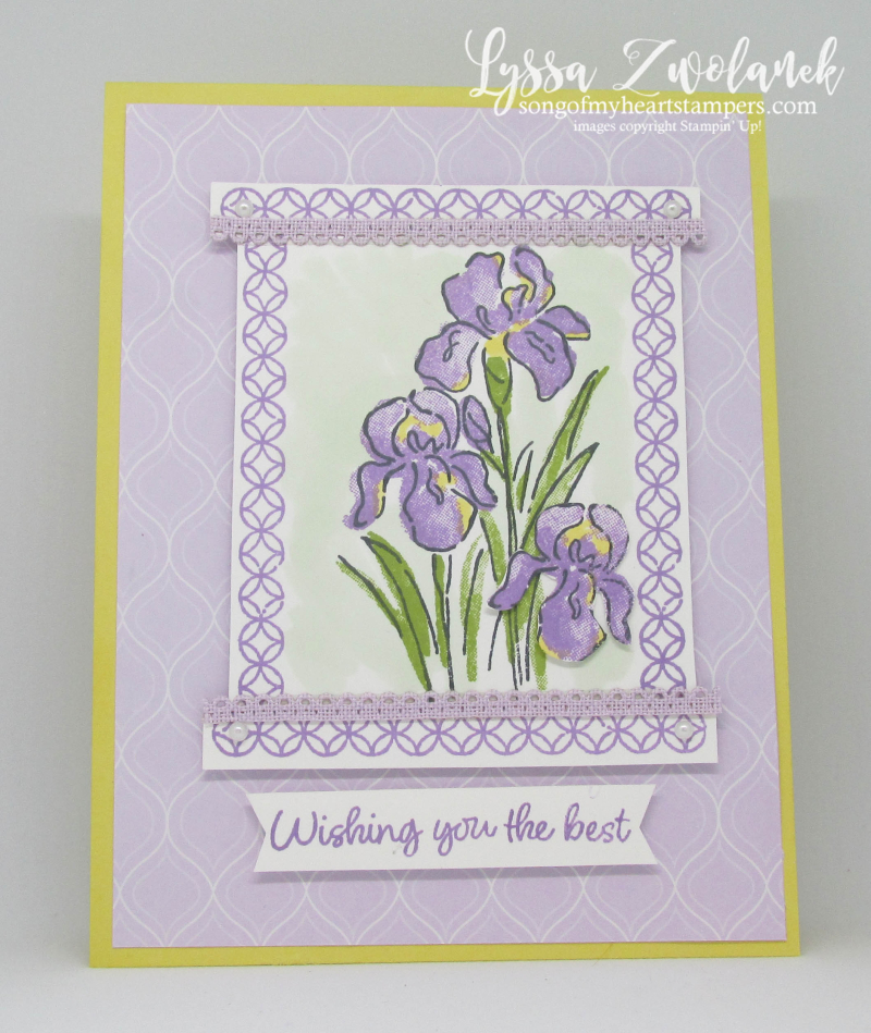 Inspiring Iris Stampin Up purple posy garden spring mothers day sympathy