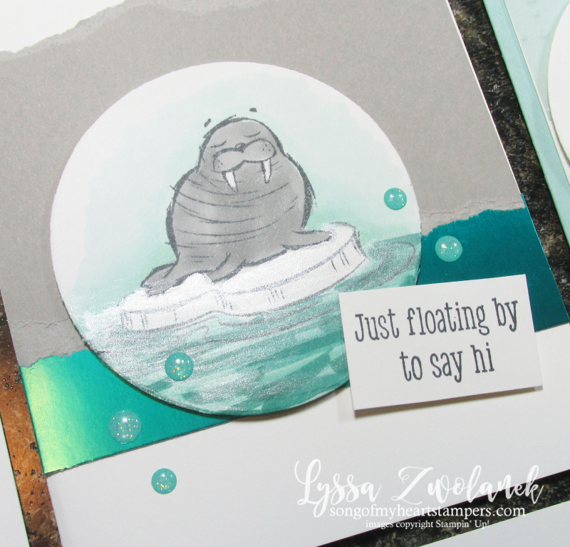 Walrus be friends funny rubber stamps Stampin Up polar ice fish sea