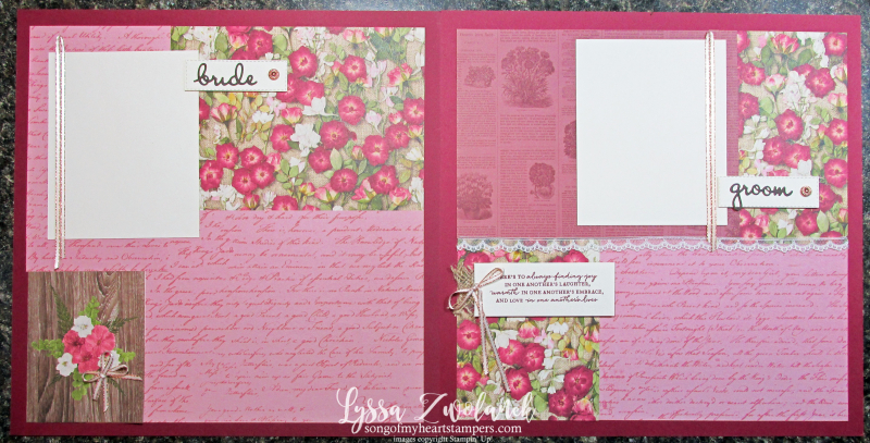 Pressed Petals Layout Library suite sampler Stampin Up scrapbooking 12x12 papers layouts bride groom wedding