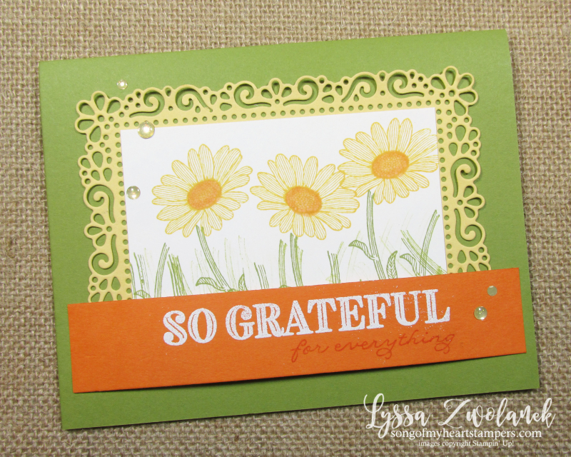 Ornate Frames thanks Stampin Up daisies dies diecutting embossing machine