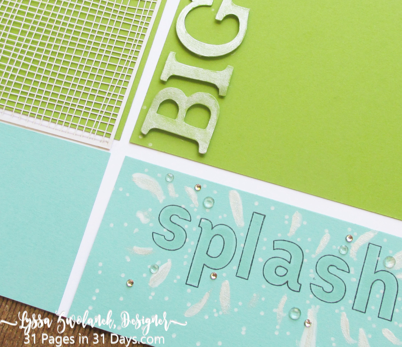 31 days pages scrapbooking layouts pool party beach Lyssa Stampin Up 12x12 albums