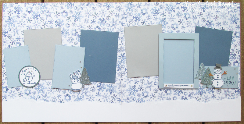 31 pages days winter album layouts scrapbooking Stampin Up 12x12 snowmen snow