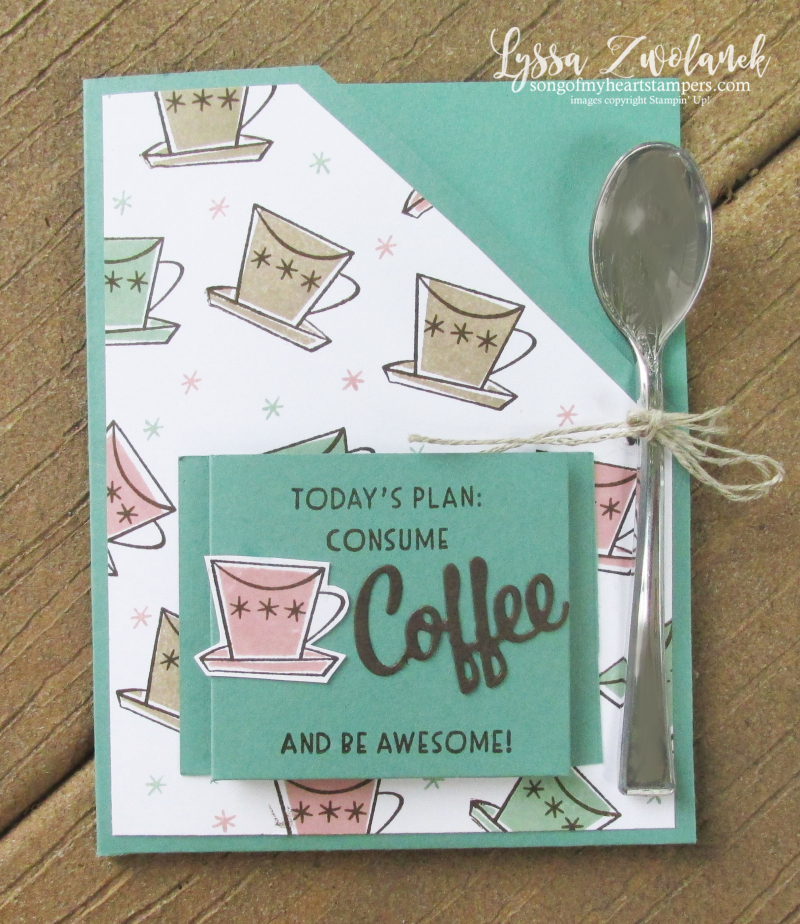 Nothing Better Than Coffee latte double packet pocket fancy fold Stampin Up cafe Lyssa