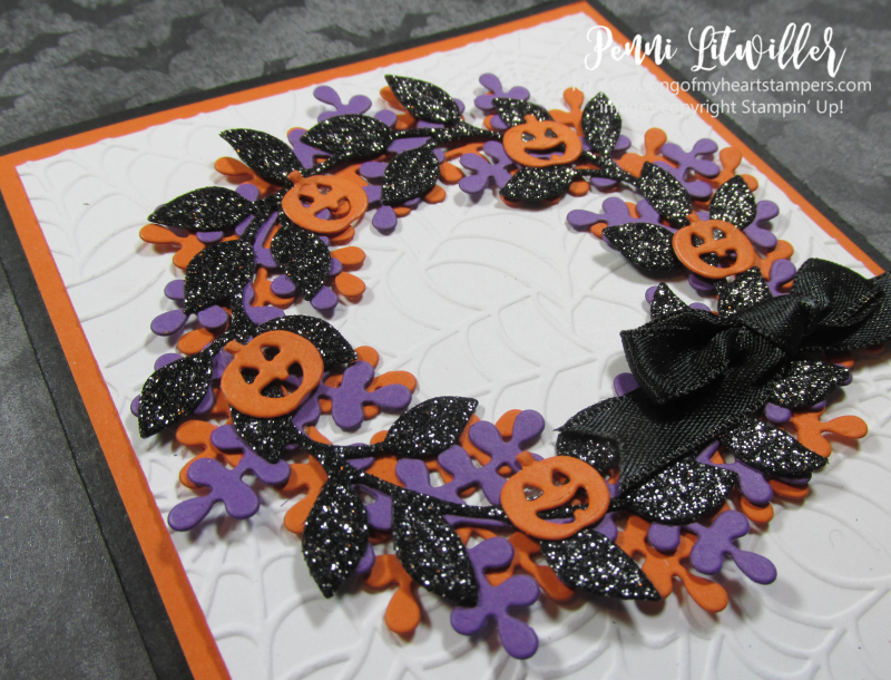 Halloween arrange a wreath Stampin Up DIY cardmaking supplies paper rubber stamps ink