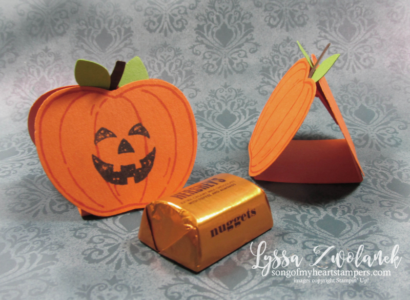 Halloween nugget holder treats apple pumpkin builder punch Stampin Up Lyssa DIY