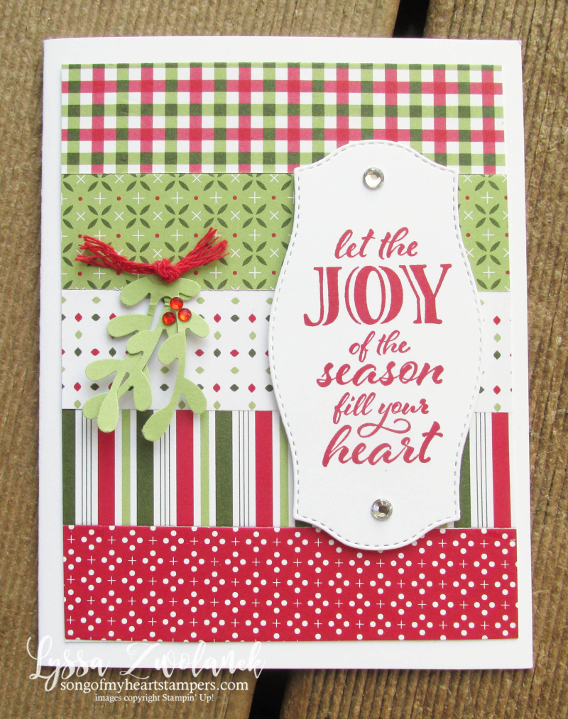 Heartwarming hugs cards papers 12x12 Stampin Up cardmaking layouts easy quilt mistletoe Christmas holiday Lyssa