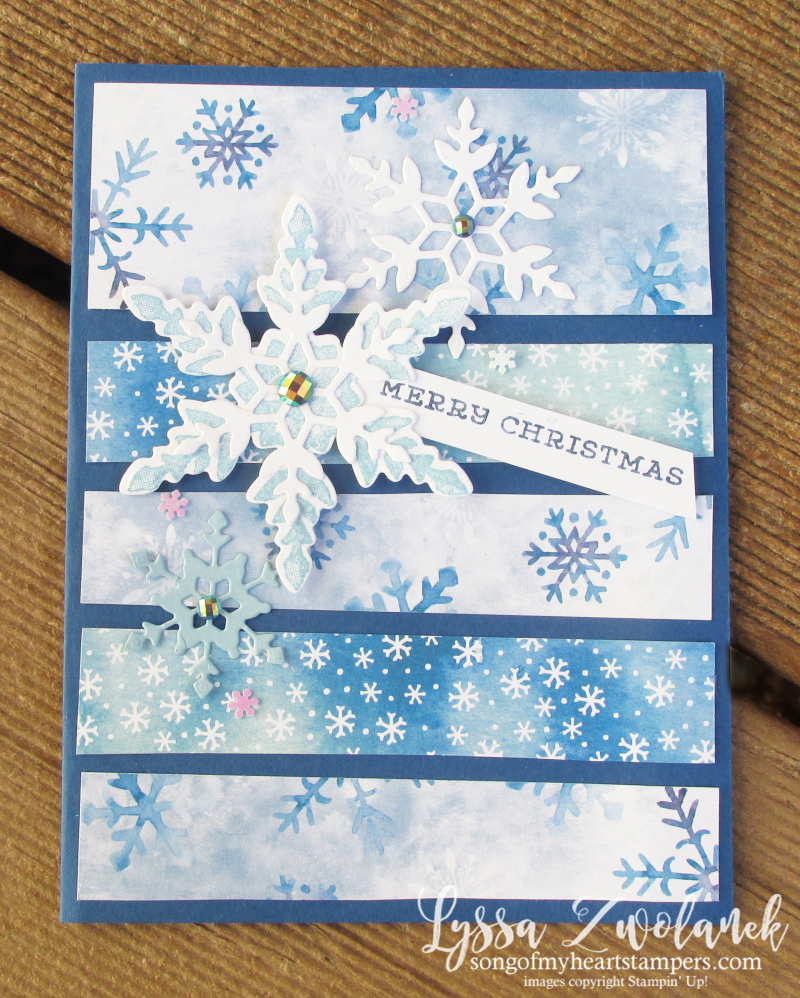 Snowflake splendor thanks snow much stampin up Lyssa easy cardmaking winter christmas holiday