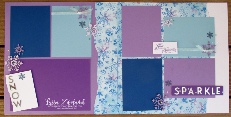 Snowflake wishes splendor suite Lyssa Stampin Up scrapbooking 12x12 album