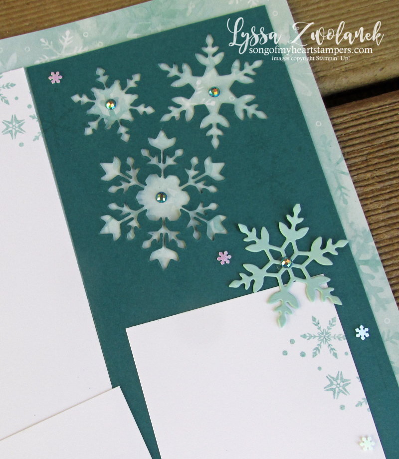 Snowflake wishes splendor suite Lyssa Stampin Up scrapbooking dove hope holiday 12x12 layout albums