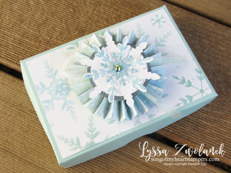 Snowflake splendor wishes dies Chistmas box DIY Stampin Up stamps papers