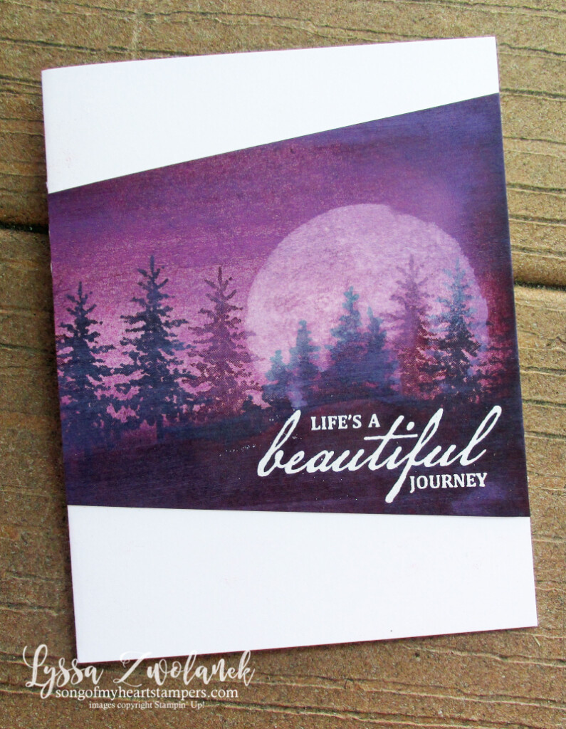 Purple velvet nightscape technique Snowfront stamp set Stampin Up Lyssa World of Good  card ideas